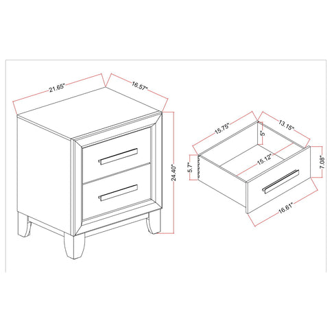 Harry - Nightstand With 2 Drawers - Brown