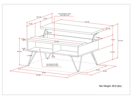 Hunter - Handcrafted Lift Top Coffee Table