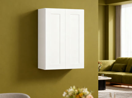 Shaker Wall Cabinet With Soft Close Hinges, Adjustable Shelves, Double Door