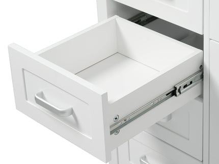 Bathroom Vanity With Sink, 2 Doors 8 Drawers, Soft Close System, Classic Design