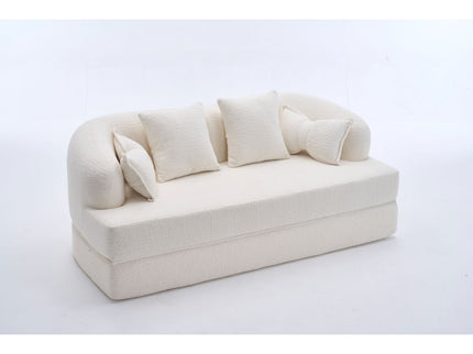 Foldable Sofa Bed, Boneless Couch Convertible Sleeper With 4 Pillows
