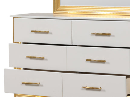 Obsession - 6 Drawer LED Dresser - White