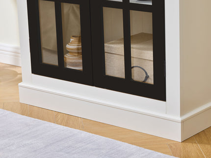 Rustic Style Display Cabinet With Glass Doors For Collectibles
