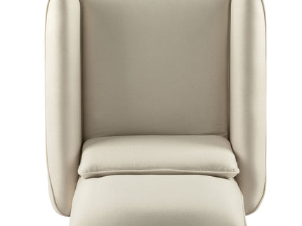 Upholstered Push Recliner Chair With Rubber Wood Legs For Living Room