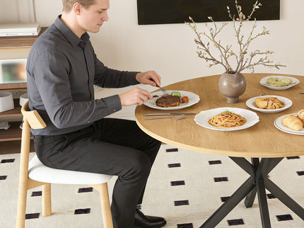 Modern Extendable Round Dining Table Set, Table With Chairs