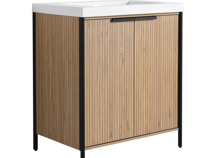 Modern Freestanding Bathroom Vanity With Resin Sink & Soft Close Cabinet Doors