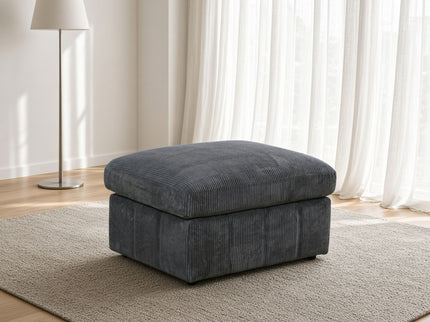Oversized Ottoman Footrest Extra Seat Living Room - Dark Gray