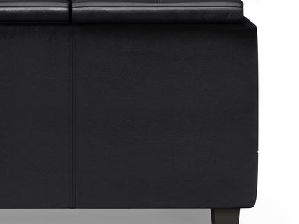 Avalon - Tray Storage Ottoman With Lift Up Lids - Midnight Black