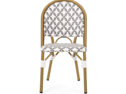 Chic French Bistro Chair With Durable Rattan And Aluminum Frame