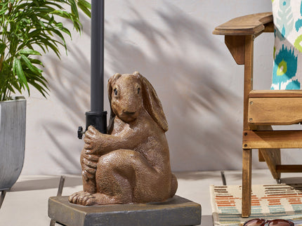 Hand Crafted Rabbit Umbrella Base With Playful Design - Light Brown