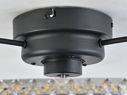Ceiling Fan With Light And Remote Control, 6 Speeds, 3 Color Options - Matte Black