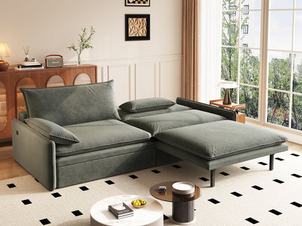 4 Seat Convertible Sleeper Sofa Bed, Modern With Storage
