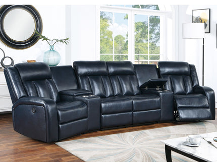 Reclining Sectional Sofa Set With Console Cup Holders USB Ports And Track Arms