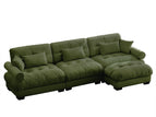 Dark Green / 2 Pc. 3 Seater Sectional, Ottoman