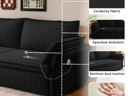 2 In 1 Convertible Sofa Bed, Multi Functional Living Room Furniture