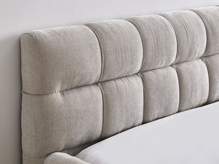 Modern Platform Bed Frame With Thick Fabric