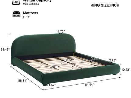 Upholstered Simple Modern Bedroom Bed With Curved Headboard