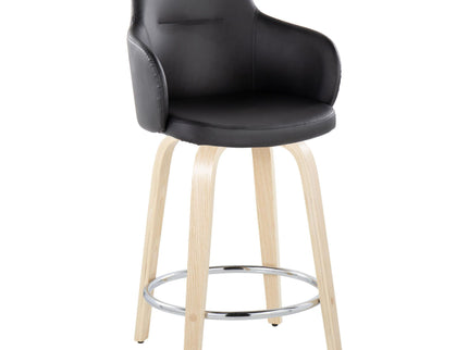 Boyne - Contemporary Fixed Height Counter Stool & Swivel With Round Footrest (Set of 2)