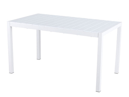 Modern Long Table, UV Resistant And Rust Proof, Pp Tabletop, UV Resistant Powder Coated Metal Legs - Snow White