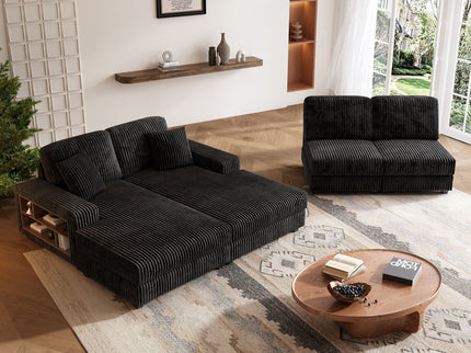 Convertible Sectional Sofa, Sleeper Oversized Living Room Lounge