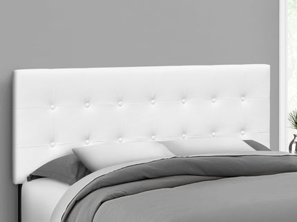 Queen Size Headboard Only Upholstered Leather Look - White