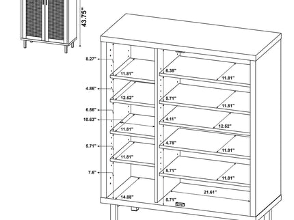 Stagg - 2 Door Shoe Storage Cabinet - Natural