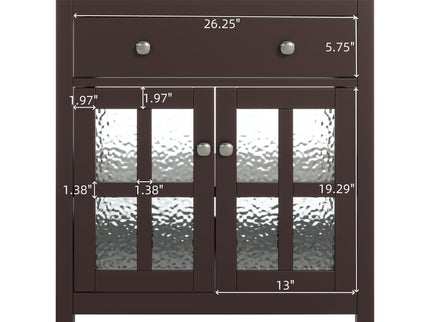 Bathroom Vanity With Ceramic Sink, Adjustable Shelf & Tip Out Tray