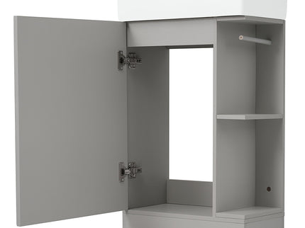 Modern Bathroom Vanity With Sink And 2 Tier Shelf