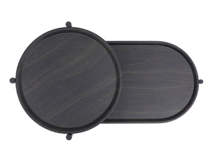 Round Coffee Table With Storage Tray 2 Tier Oval End Tables Wooden Small Side Table For Living Room