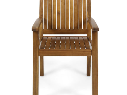 Amethyst - Outdoor Dining Chair With Slat Design (Set of 2) - Natural