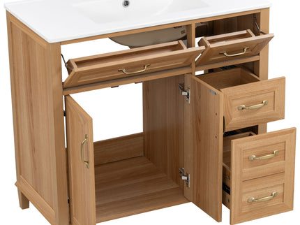 Bathroom Vanity With Sink, Soft Close Doors & Drawers - Wood