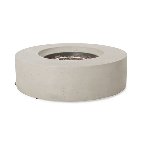 Modern Lightweight Concrete Outdoor Circular Fire Pit 50, 000 Btu