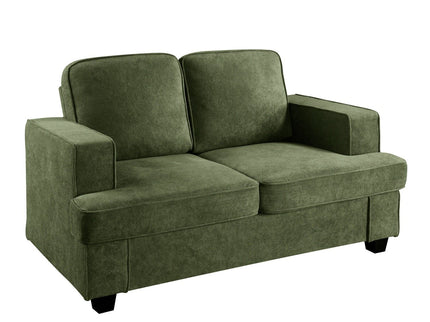 Modern Loveseat, Comfortable 2 Seater Couch With Deep Seating, Loose Back Cushions, Wide Arms