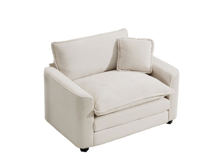 Modern Classic Fabric Single Chair Deep Seat Sofa With Pillow