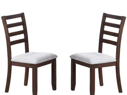 Ladder Back Design Dining Chairs (Set of 2) - Walnut