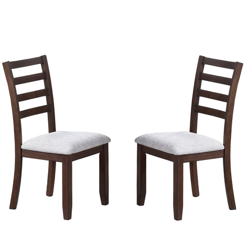 Ladder Back Design Dining Chairs (Set of 2) - Walnut
