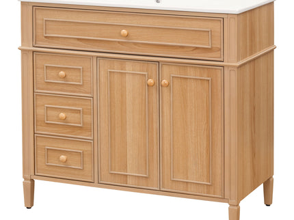 Bathroom Vanity With Sink, 3 Drawers & 2 Doors