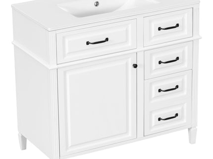 Modern Bathroom Vanity With Sink Top, Flip Drawer Design