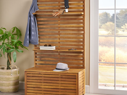 Storage Bench With Rack - Teak