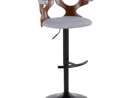 Gardenia - Contemporary Adjustable Barstool, Swivel With Rounded T Footrest (Set of 2)