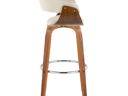Vintage Mod - Mid Century Modern Fixed Height Barstool With Swivel With Round Footrest (Set of 2)