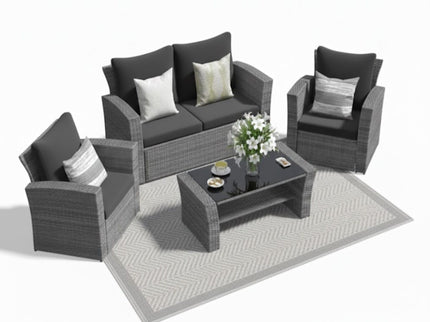 Modern Patio Set With Table And Cushions