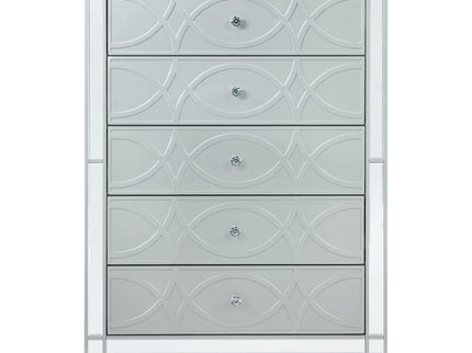 Arabesque - 5 Drawer Bedroom Chest - Silver