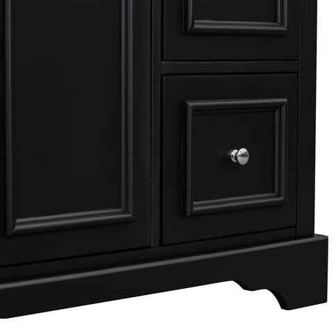 Bathroom Vanity With Sink, Soft-Close Doors, Adjustable U-Shelf, 3 Drawers