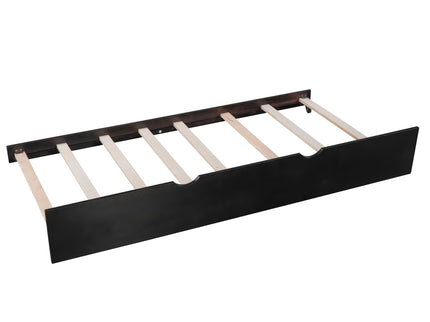 L Shaped Platform Bed With Trundle And Drawers Linked With Built In Desk