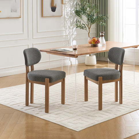 Dining Chairs With Ergonomic Backrest And Adjustable Feet (Set of 2)
