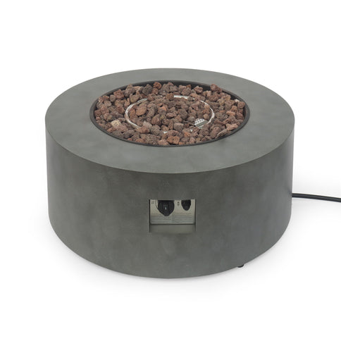 Round Iron Fire Pit With 40, 000 Btu