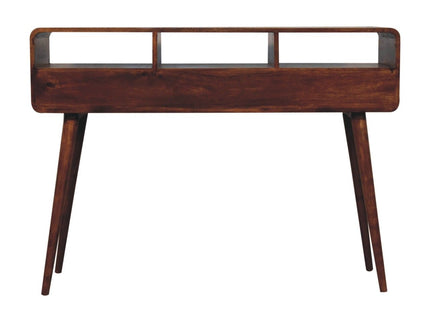 Triple Curved Console Table - Brown