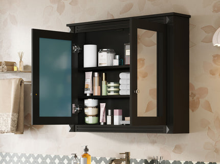 Wall-Mounted Medicine Cabinet With 2 Mirrors, Adjustable Shelves