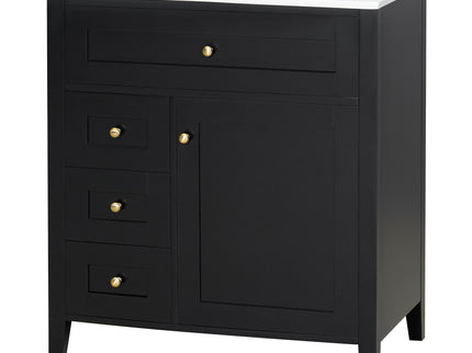 Modern Bathroom Vanity With Sink, 3 Drawers And Adjustable Shelf